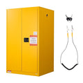 VEVOR Flammable Cabinet 34" x 38" x 65", 65 Gallon Flammable Storage Cabinet with Adjustable Shelf, Cold-Rolled and Galvanized Steel Fire Cabinets, for Commercial Industrial Home Use, Yellow