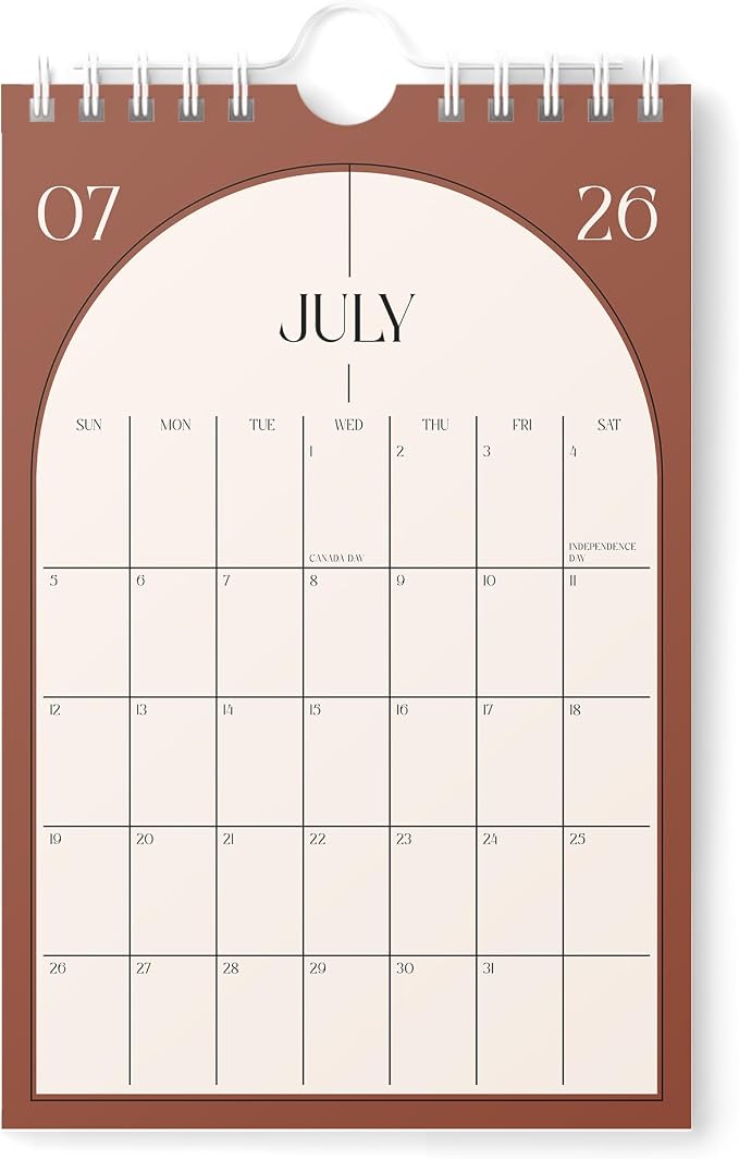 Karto Small Wall Calendar 2026-2027 6x9 in - Boho Color | July 2026 to December 2027, Vertical, Boosts Productivity, Easy Monthly Planning