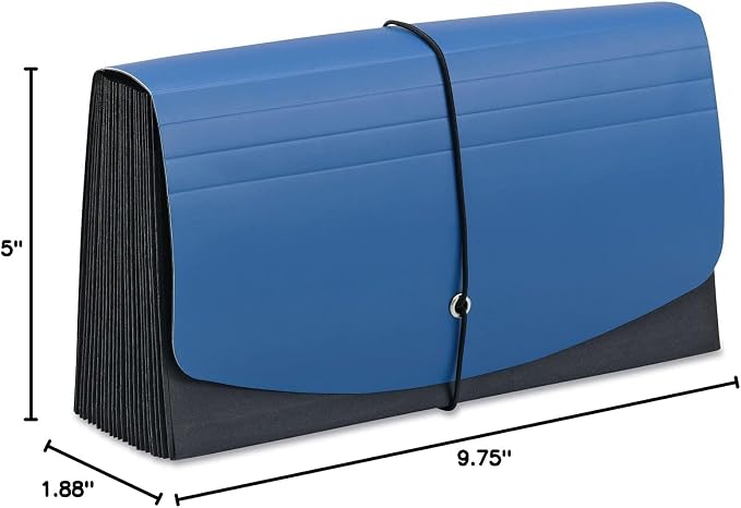 Smead Two-Way Handy Organizer File, 21 Pockets, Alphabetic (A-Z) and Monthly (Jan-Dec), Flap and Elastic Cord Closure, Blue/Black (70506)
