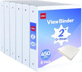 deli 2-inch 3 Ring Binder 6 Pack,11" x 8.5" US Letter Size,White | 2 inch Binders with 2 Interior Pockets, 450 Sheets Capacity