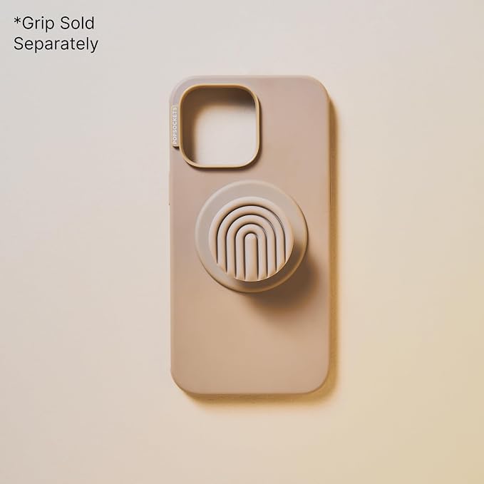 PopSockets iPhone 13 Pro Max Phone Case w/MagSafe- Latte | Magnetic, Wireless Charging, Camera & Drop Protection, Brown, Plain, Cream, Beige, Summer Spring