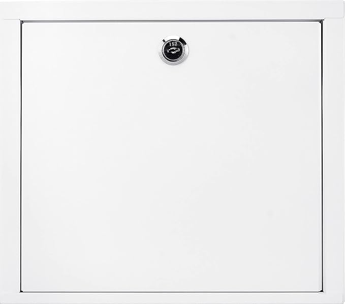 Barska Wall Mount Medical Security Cabinet – Compact Locking Medicine Box with Key Lock, Magnetic Erase Pad, Shelf & Pre-Drilled Mounting Holes - Medicine cabinet organizer - Medicine Storage Glass