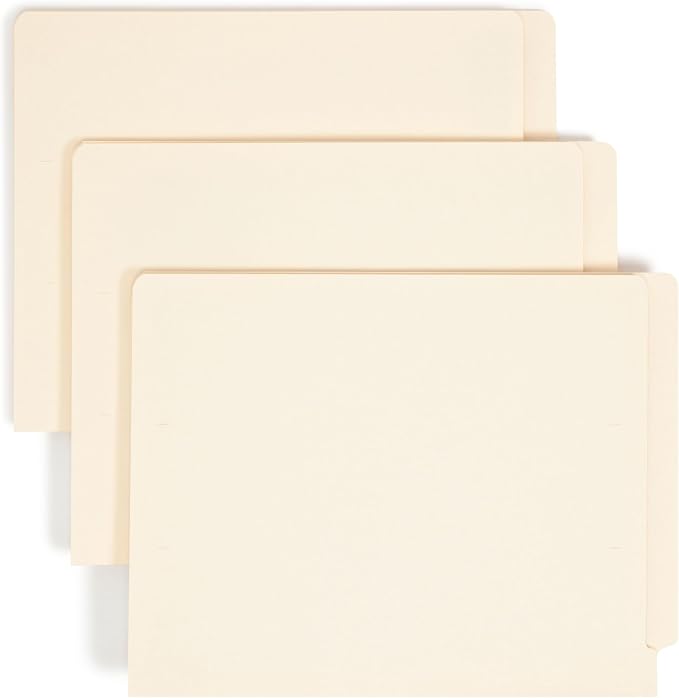 Smead Shelf-Master End Tab File Folders, 100 Count, Manila, Reinforced Straight-Cut Tabs, Letter Size