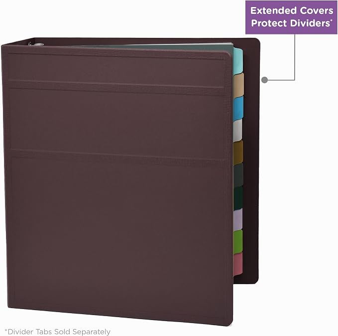 Carstens 2-Inch Heavy Duty 3-Ring Binder - Side Opening, Plum, Durable Plastic, Precision No-Gap Rings, Waterproof Covers, No Pockets, Holds 300 Letter-Sized Sheets, BPA-Free, Made in USA (5823-3R)