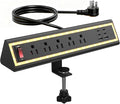 Desk Clamp Power Strip with Nightlight, 40W Fast Charging, 10FT Extension Cord, 4x20W USB-C & 2 USB Ports, 5 AC Outlets, Fits 1.69-Inch Table Edges