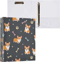 Corgi Paws 3 Ring Binder, 1.5 Inch Heavy Duty Decorative Binder with 2 Pockets, Letter Size Office Organizer