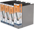 QuickFit PRO Heavy Duty Single Touch View Binder, D Ring, Black, 4 Pack, 4 Inch