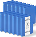 Henoyso 12 Pcs Plastic 1 Inch Mini 3 Ring Binders Fits 5.5" x 8.5" Paper, Holds(Capacity 200 Sheets), Flexible Three Round Rings Small Blue A5 Binders Bulk for School, Office Use, Photo Album