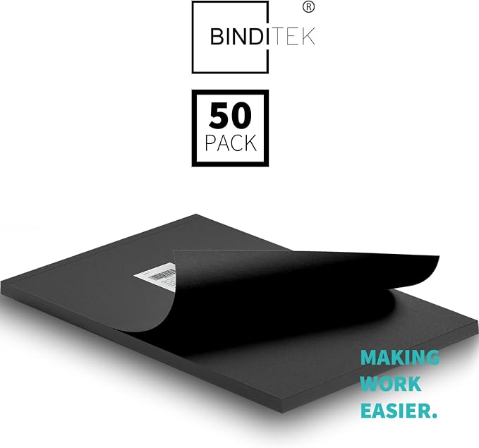 Binditek 16 Mil Sand-Textured Binding Covers, 11 x 17 Inches, Navy, 50 Pack | Heavy-duty Presentation Binding Covers, 11" x 17" Ledger/Tabloid Size, Subtle Matte Finish, Square Corners, Unpunched