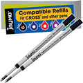 Replacement for Cross Slim 8783 - Ballpoint Pen Refill - 2 Black
