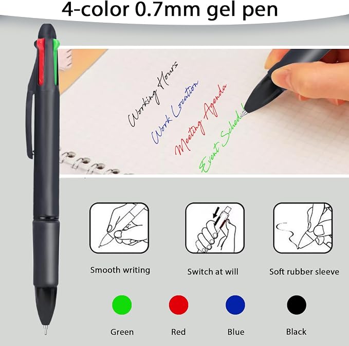 10Pcs Black Cute Cat Stationery Set Cat School Supplies | Kawaii Stationery Set with Pens, Pencil Sharpener, Highlighter, Eraser, Correction Tape and Ruler for Office and School Use