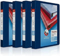 Staples Heavy Duty 1" 3-Ring View Binder, D-Ring, Blue, 4/Pack