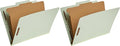 Amazon Basics Classification File Folders, 1 Divider, 2-Inch Embedded Fasteners, Letter Size for Documents, Light Green, 20-Pack