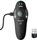 DinoFire Green Presentation Clicker Wireless Presenter Remote, RF 2.4GZ Rechargeable USB Slide Clicker for Powerpoint Presentation Computer Laptop