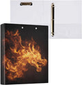 Abstract Dragon Fire Dragon Binder 3 Ring 1.5 Inch Binder with Clipboard&Pockets, Hardcover Binders Heavy Duty Large File Folder for Office School Supplies - Holds 200 Sheets