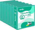 ViVin 2 Inch Round Ring View Binder for Durability, 6 Pack (Lake Green) | Standard 3 Ring Binder for 450 Sheets of US Letter Size Paper, PVC-Free, Clear Front Pocket, Office Home School Use