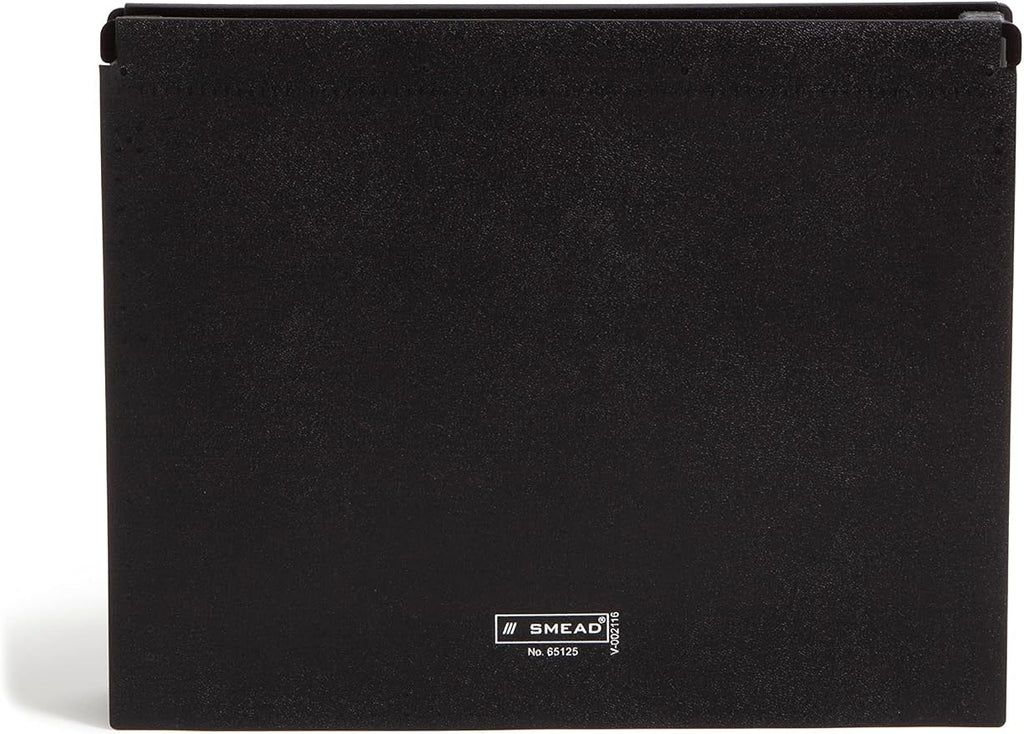 Smead Poly Hanging Expanding File, 12 Dividers, Letter Size, Black (65125)