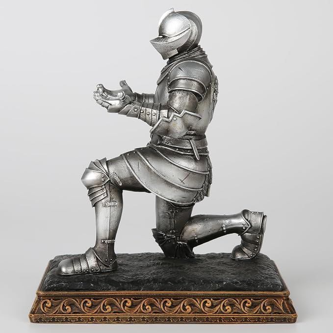 Grace4Joy Knight Pen Holder - 7 Inch Cool Pen Holder Office Desk Accessories, Hand Painted Unique Medieval Office Gifts for Men