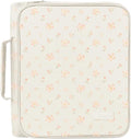 SUNEE Zippered Binder Bag with Handle, 2-Inch 3-Ring O-Ring, 500-Sheet Capacity, Includes Zip Pocket, 5-Tab Expanding File Folder, Multi-Pocket Organizer Binder for Middle School, Pink Little Flower