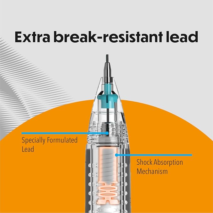 BIC Break Resistant Mechanical Pencils with Twist-Up Eraser and Nano Diamond Interspersed Lead - Pack of 12