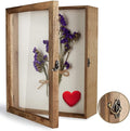 TJ.MOREE Shadow Box 11x14 Memory Display Case Wood Picture Frame Carbonized | Fits 10x13 Inserts with Linen Back & Glass, Rustic Keepsake Box for Pet Memorabilia Gifts Wedding Bouquet Military Medals