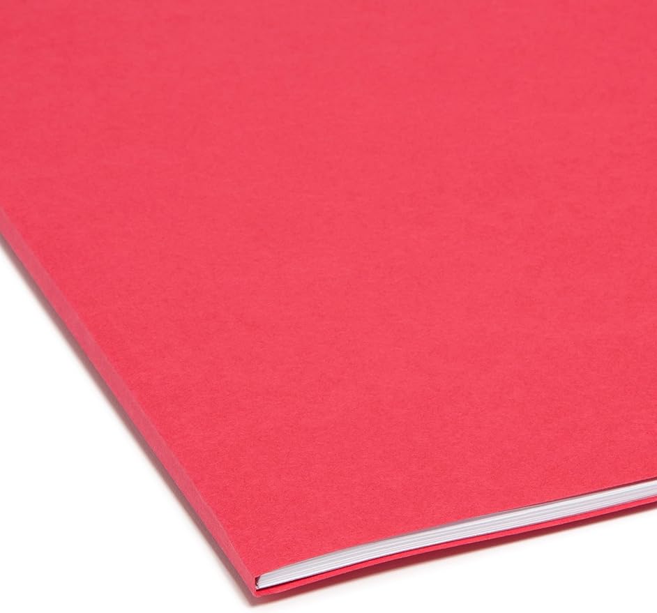Smead File Folder, Reinforced Straight-Cut Tab, Legal Size, Red, 100 per Box (17710)