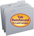 Smead File Folder, Reinforced 1/3-Cut Tab, Letter Size, Gray, 100 per Box (12334)