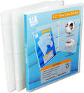 UniKeep 3 Ring View Binder - Binder Case is Fully Enclosed - Available in White, Clear, or Black and in Different Spine Sizes (Pack of 3, Clear, 0.5 Inch)
