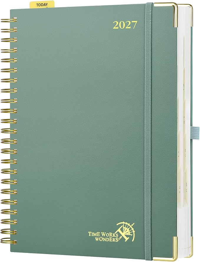 POPRUN 2027 Daily Planner One Page Per Day, Large 8.5" x 12" Calendar Book