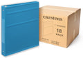 Carstens 1-Inch Heavy Duty 3-Ring Binder - Side Opening, Pool Blue, Durable Plastic, No-Gap Rings, Waterproof Cover, No Pockets, Holds 125 US Letter Sheets, BPA-Free, Made in USA (8714-3R), Case of 18