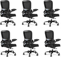 TRALT Office Chair - Ergonomic Desk Chair with Adjustable Lumbar Support, Mesh Computer Chair, Executive Chairs for Home Office Comfortable Lumbar Support Black Pack of 6