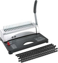 FLKQC 21 Hole Comb Binding Machine with 100PCS 3/8'' Plastic Comb Spines | 21-Hole, Manual Book Binding Machine for Letter Size, A4, A5 Paper, For Booklet Binding, Paper Punch Binder Machine