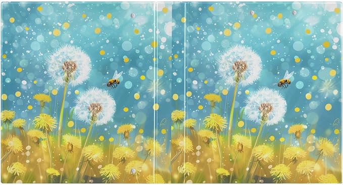 3 Ring Binder, Dandelion Bee Flower Theme File Folder Holds 200 Sheets File Storage for Women Men School Office Supplie