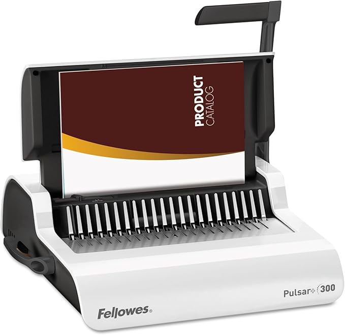 Fellowes Pulsar+ Comb Binding Machine, School Supplies & Classroom Organization Manual Binder, 20-Sheet Punch Capacity, Includes 10-Pack Starter Kit (5006801)