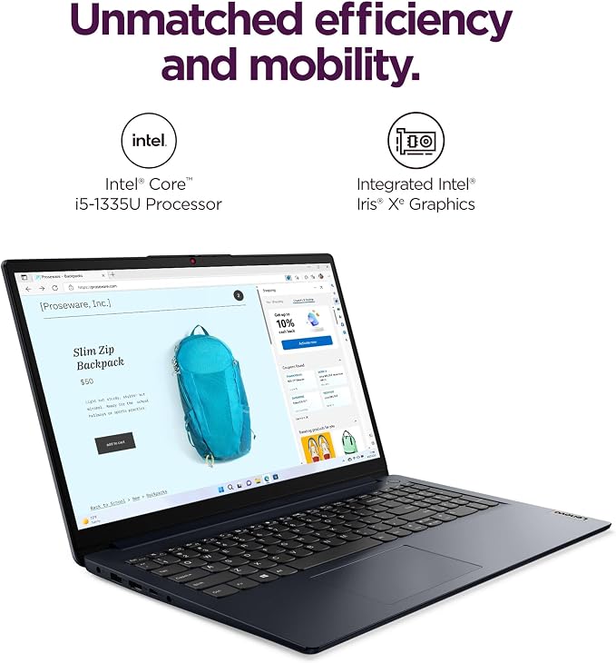 Lenovo IdeaPad 15.6" FHD Touchscreen Laptop, Intel 10-Core 13th Intel i5