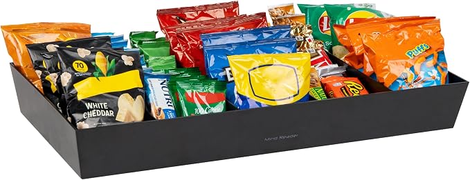 Mind Reader Snack Tray, Countertop Organizer, Snack Tray, Pantry, Breakroom, Kitchen, Black