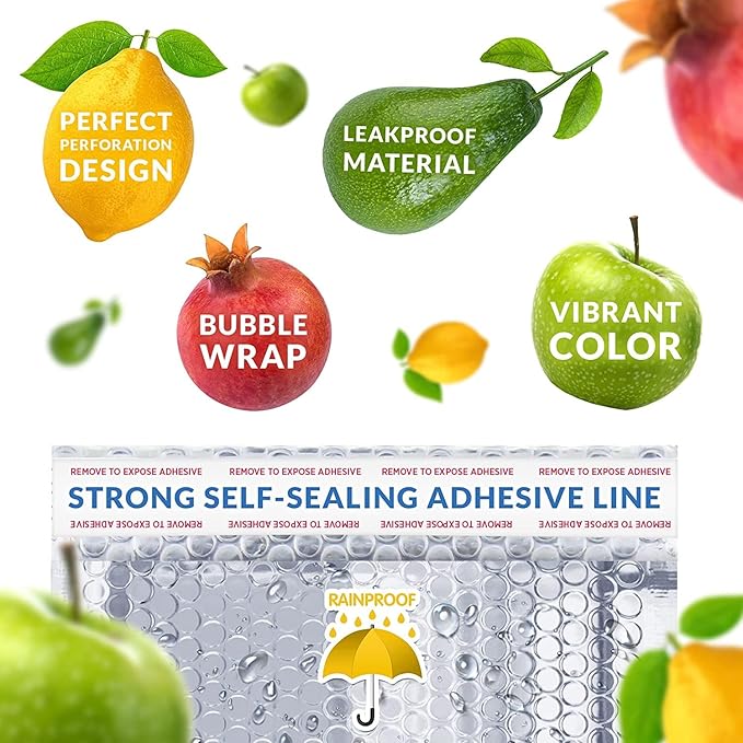 Amiff Silver Thermal Bubble Mailer, ‎24 x 20 Inches. 10 Pack Metallic Bubble Mailers. Self-Seal Insulated Mailers for Cold Shipping. Padded Envelopes Waterproof. Thermal Bag for Food, Cosmetics