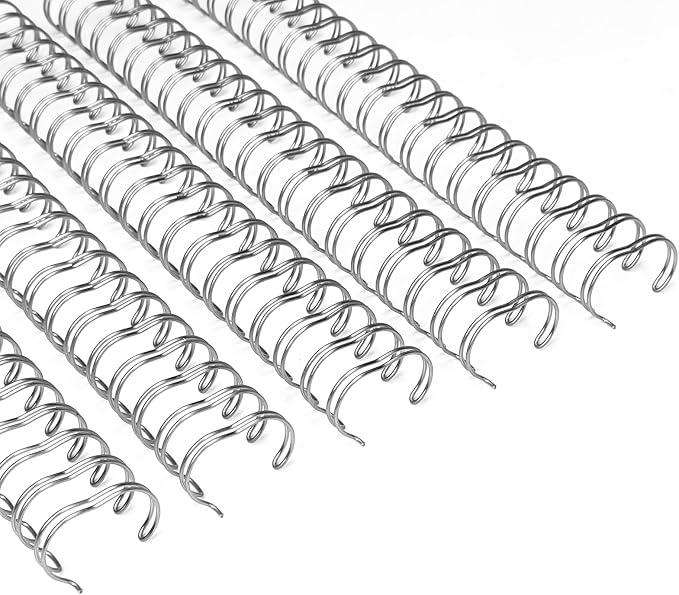 RAYSON 2:1 Wire Binding Spines 21 Loop, 7/8 Inch Silver, 220 Sheet, 50 Pack | 2:1 Pitch Binding Wire | Double Loop Wire Design | Binds Up to 220 Sheets | Letter Size Compatible | Smooth Page Turning