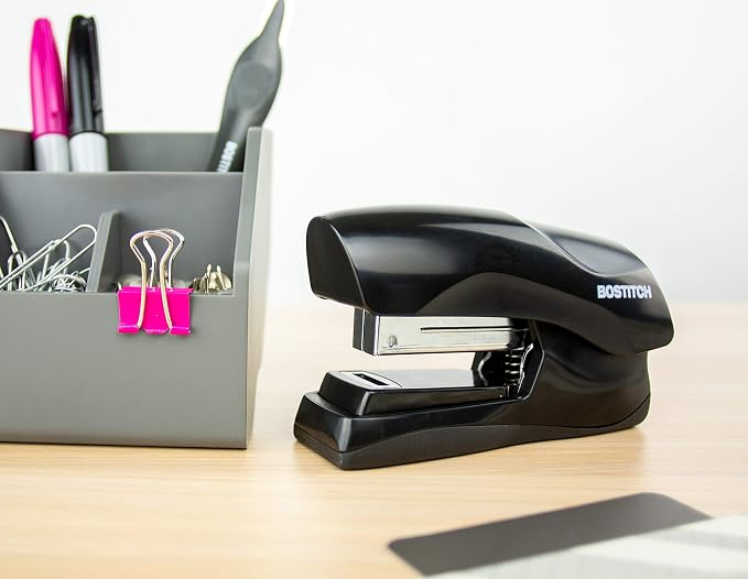 Bostitch Office Heavy Duty Stapler, 40 Sheet Capacity, No Jam, Half Strip, Fits into the Palm of Your Hand, for Classroom, Office or Desk, Black, Pack of 9