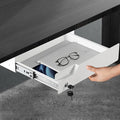Under Desk Drawer Storage with Lock, Metal Undermount Table Drawer, Ball Bearing Slides Out Tray Organizer for Paper, Pencil, and Laptop 16"x11.8"x3.6", White