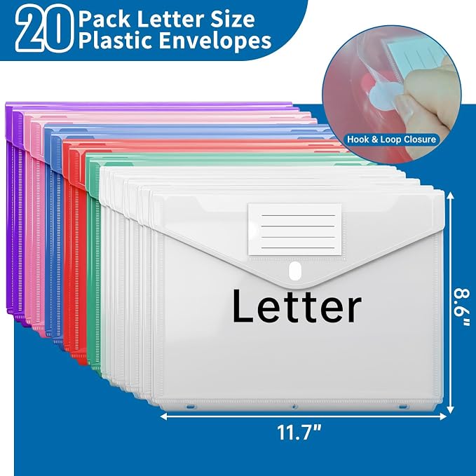 Fireproof Binder Organizer with 20 Pack Binder Pockets & Lock,Black | Important Document Box with Zipper,Water Resistant Hard Case, Portable Home Office Safe Storage Protection for Letter Size