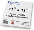 White Cardstock Squares 11" x 11" Eggshell Finish 120lb Cover - 40 Pack | Artist Quality Ultra-Thick (325gsm) Stock For Spin Art Refills, Drawing, Watercolor, Charcoal, Mixed Media, And Crafts