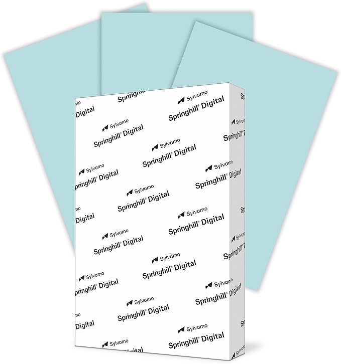 Springhill 11” x 17” Blue Colored Cardstock Paper, 67lb Vellum Bristol, 147gsm, 250 Sheets (1 Ream) – Premium Lightweight Cardstock, Vellum Printer Paper with Textured Finish – 026004R
