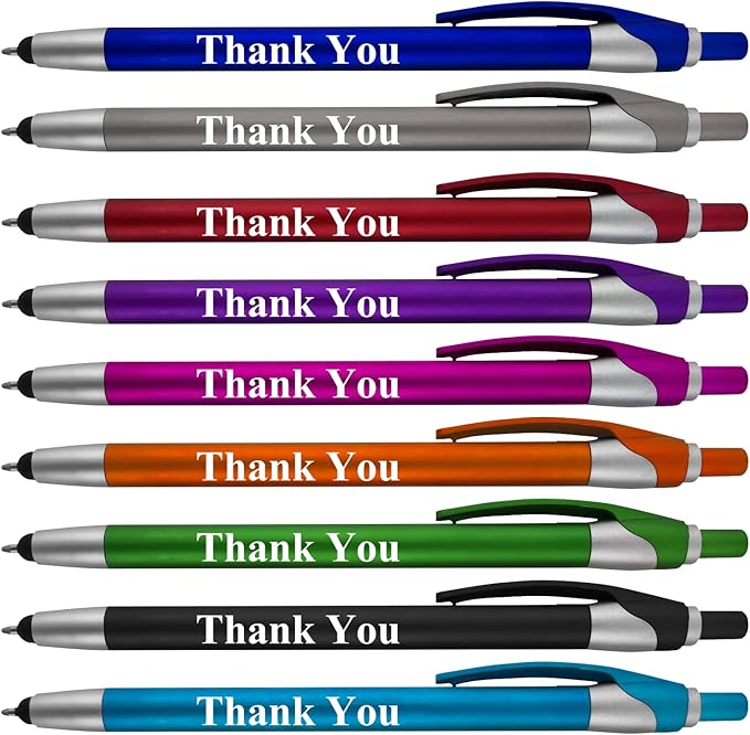 Personalized With your Custom Logo or Text Pens-Pack of 450- for Marketing, Parties, and Events, 2 in 1 Capacitive Stylus & Ballpoint Pen Compatible With Touchscreen Devices, Black Ink, Grey Pens