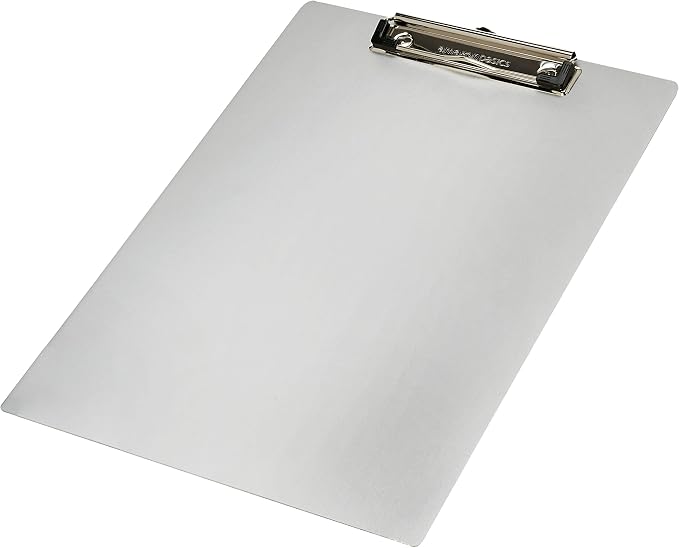 Amazon Basics Aluminum Office Clipboard,Letter Size,Metal,(Pack of 24)