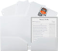 C-Line Two-Pocket Heavyweight Poly Portfolio Folder with Three-Hole Punch, Box of 25, White (33937-25)