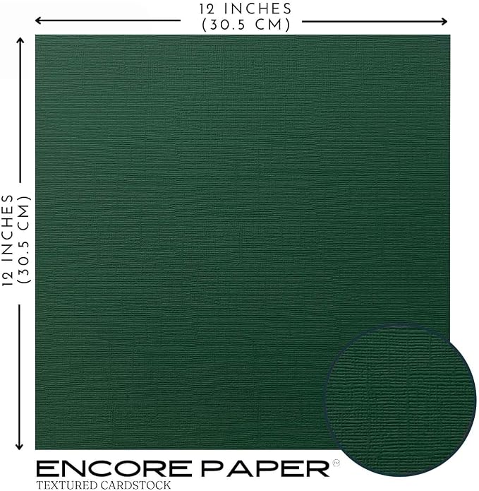 GREEN WREATH—12x12 Textured Cardstock | 80lb Textured Green Scrapbook Paper | Premium Cardstock for Cricut Cutting | 25 Sheets
