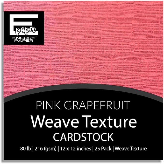 Pink Grapefruit—12x12 Textured Cardstock | 80lb Textured Pink Scrapbook Paper | Premium Cardstock for Cricut Cutting | 25 Sheets