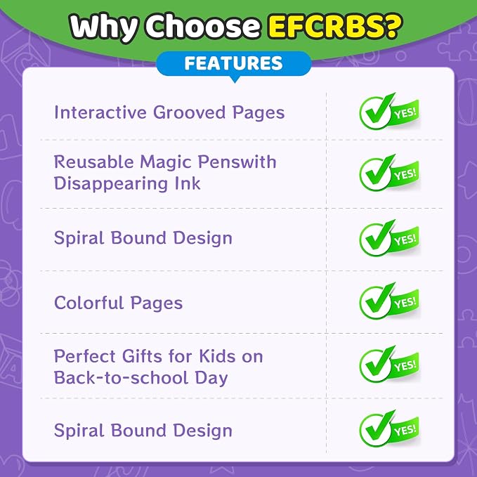 Magic Grooved Writing Practice Books for Kid, 8-in-1 Handwriting Kit