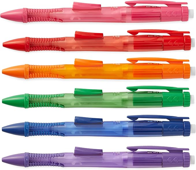 Paper Mate Clearpoint Pencils, HB #2 Lead (0.7mm), Assorted Barrel Colors, 10 Count & Clearpoint Mechanical Pencils, 0.7 mm Lead Pencil, Black Barrel, Refillable, 6 Pack